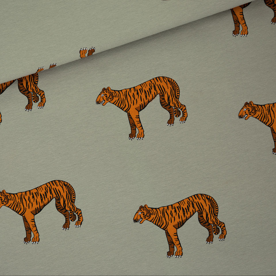 Tigers French Terry, Seagrass Green