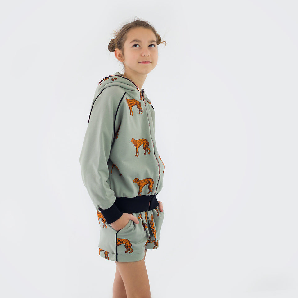 Tigers French Terry, Seagrass Green