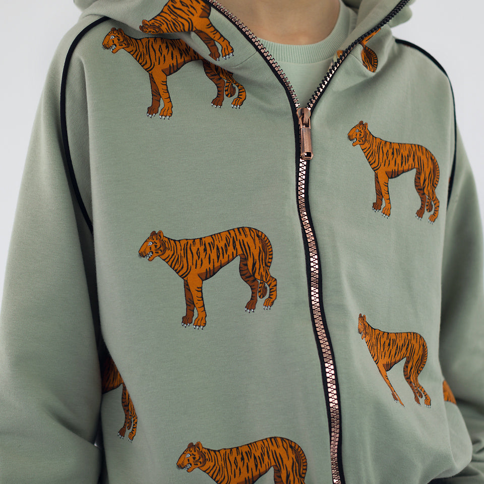 Tigers French Terry, Seagrass Green
