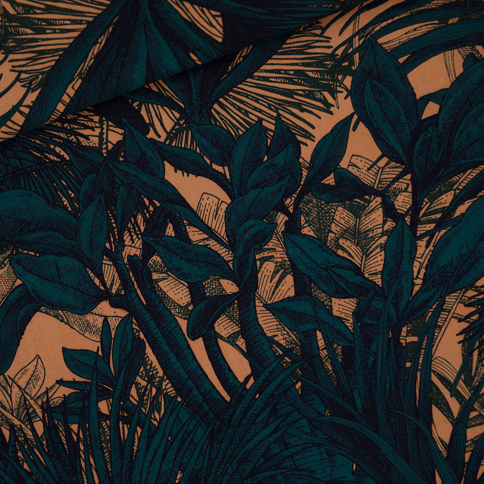 Tropic Forest Woven Viscose, Fenugreek Brown