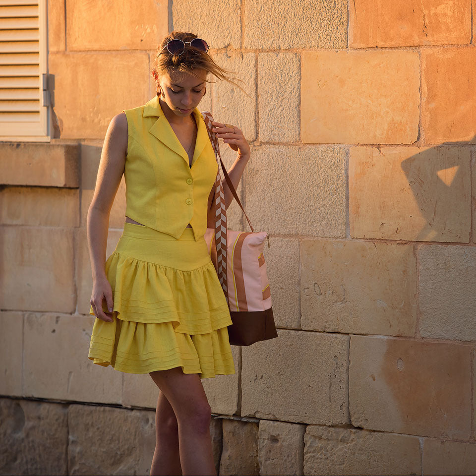 Linen Viscose, Balloon Yellow