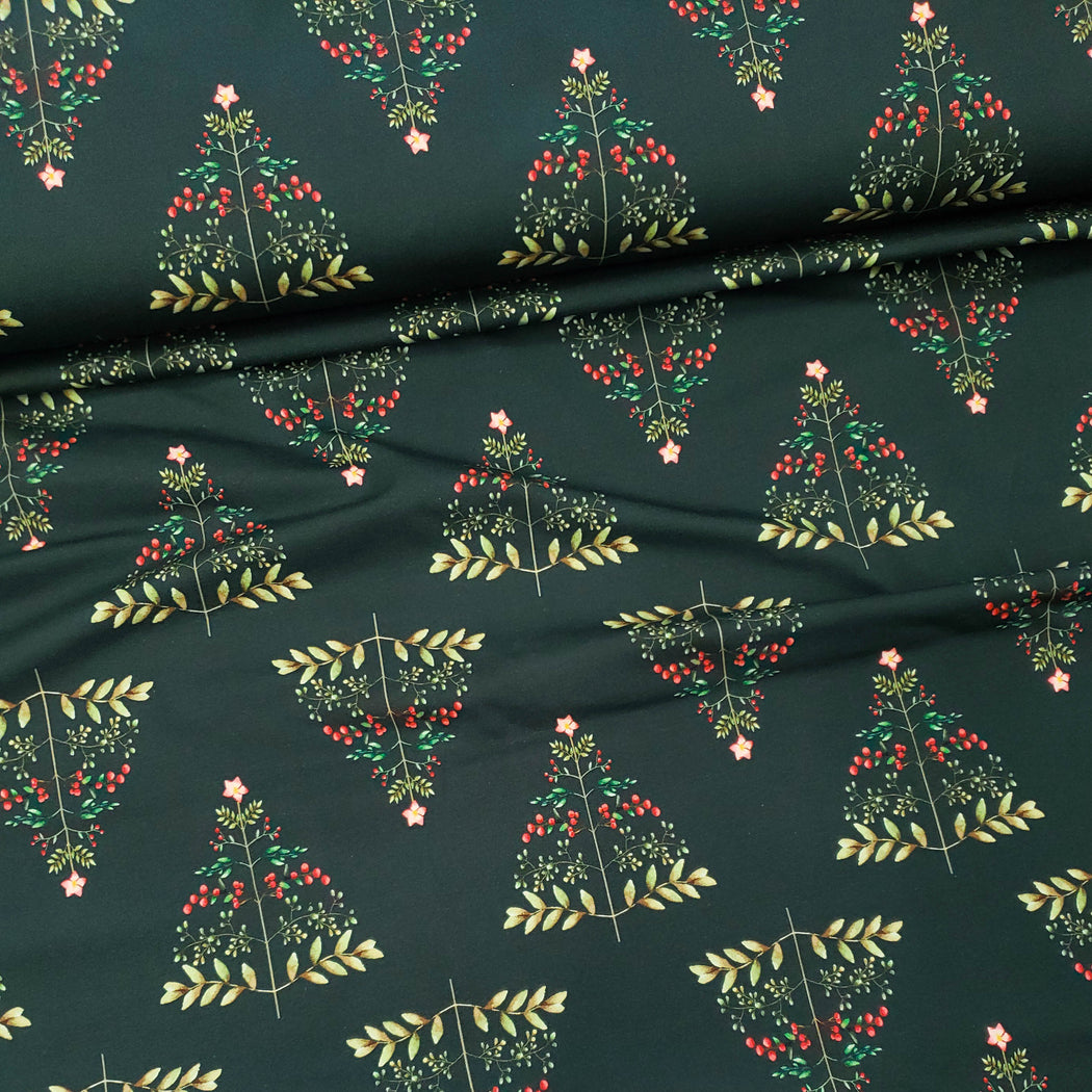 Christmas Fir Dark Green Organic Jersey