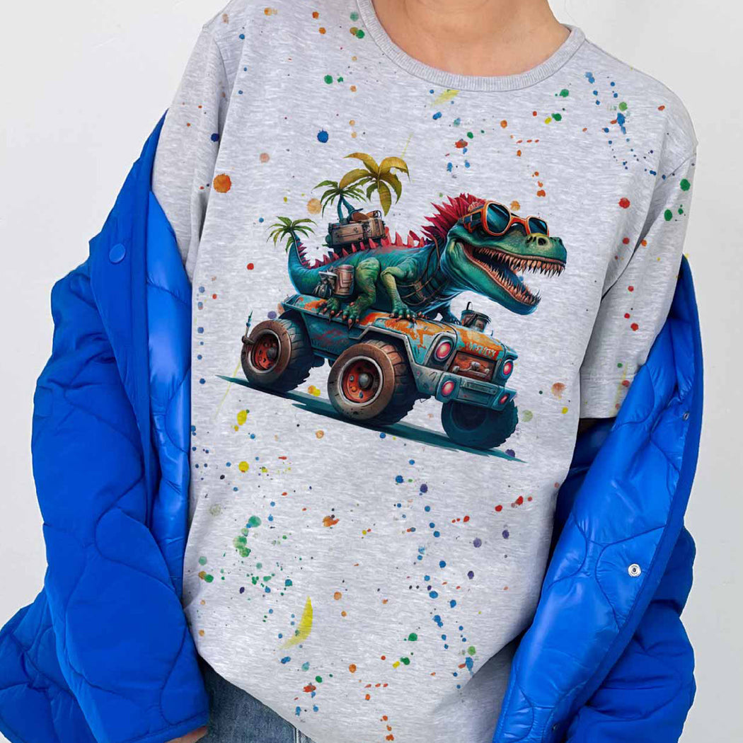 Adventurous Dinosaur Splash Organic French Terry RAPPORT