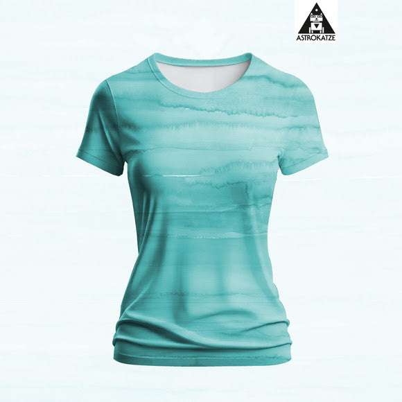 Color Stripes Big Organic Jersey, Mono Aqua