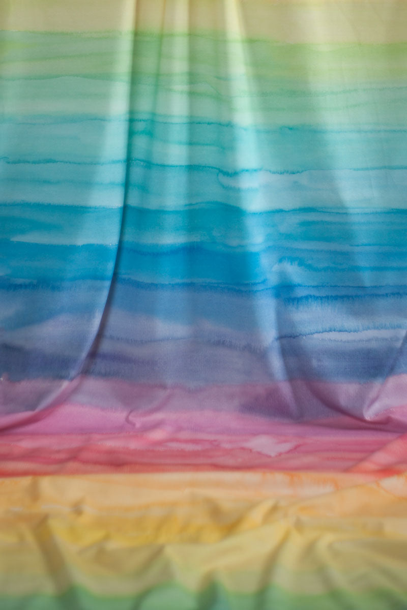 Color Stripes Big Organic Jersey, Rainbow