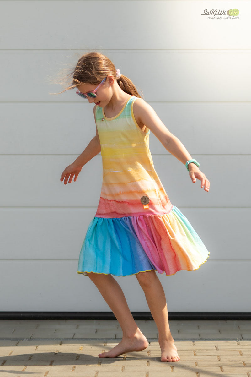 Color Stripes Big Organic Jersey, Rainbow