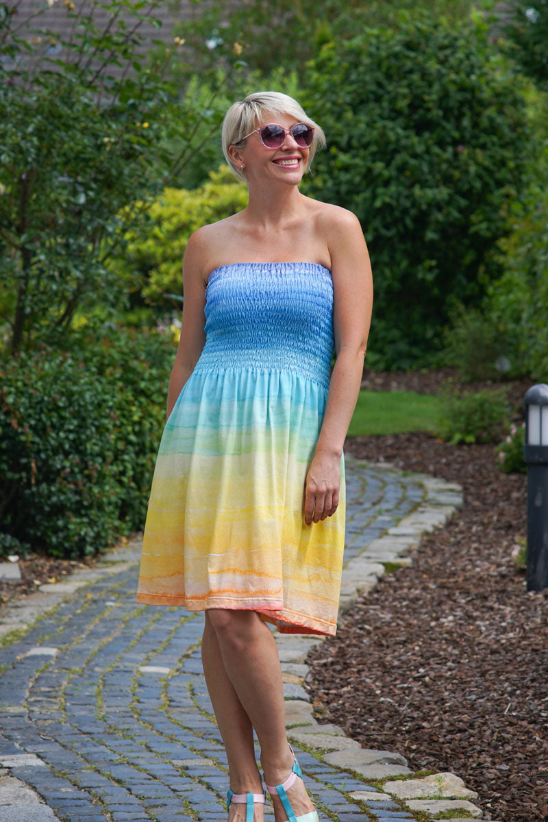 Color Stripes Big Organic Jersey, Rainbow