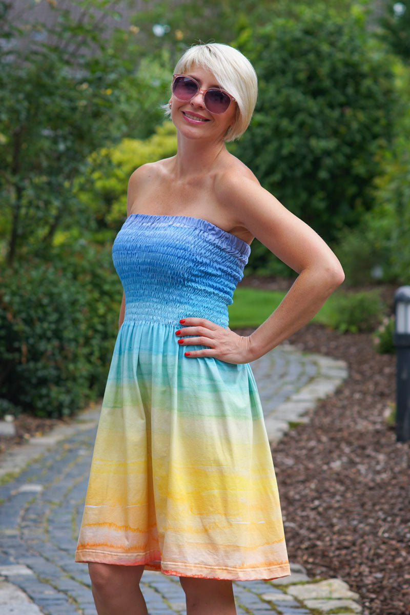 Color Stripes Big Organic Jersey, Rainbow