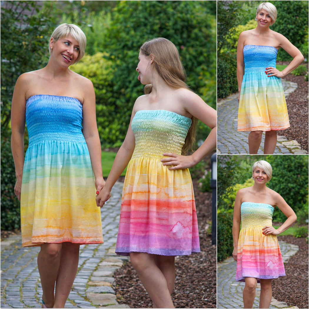Color Stripes Big Organic Jersey, Rainbow