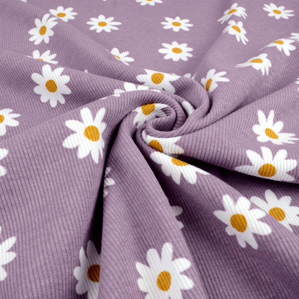 Daisy Organic Ribbed Knit, Dusty Lilac