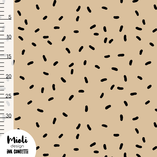 Ink Confetti Ribbed Knit, Light Beige