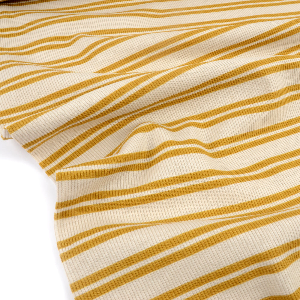 Lines Organic Ribbed Knit, Curry