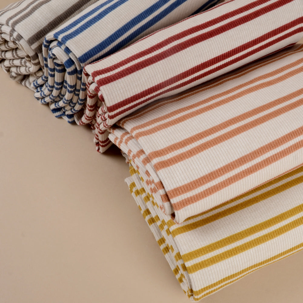 Lines Organic Ribbed Knit, Curry