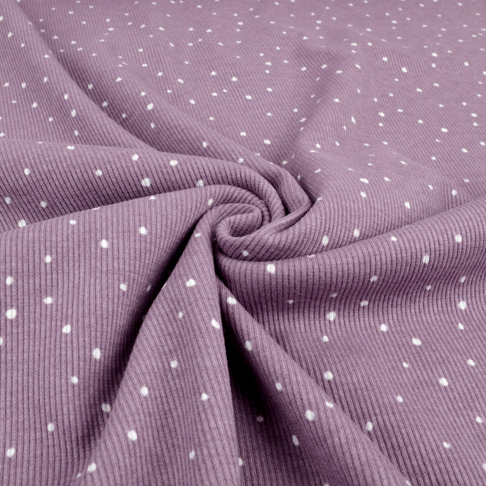Mini Spots Organic Ribbed Knit, Dusty Lilac