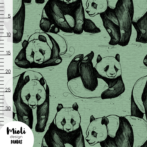 Pandas Organic French Terry, Sage