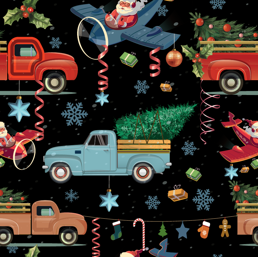 Santa's Prop Plane Black Organic Jersey