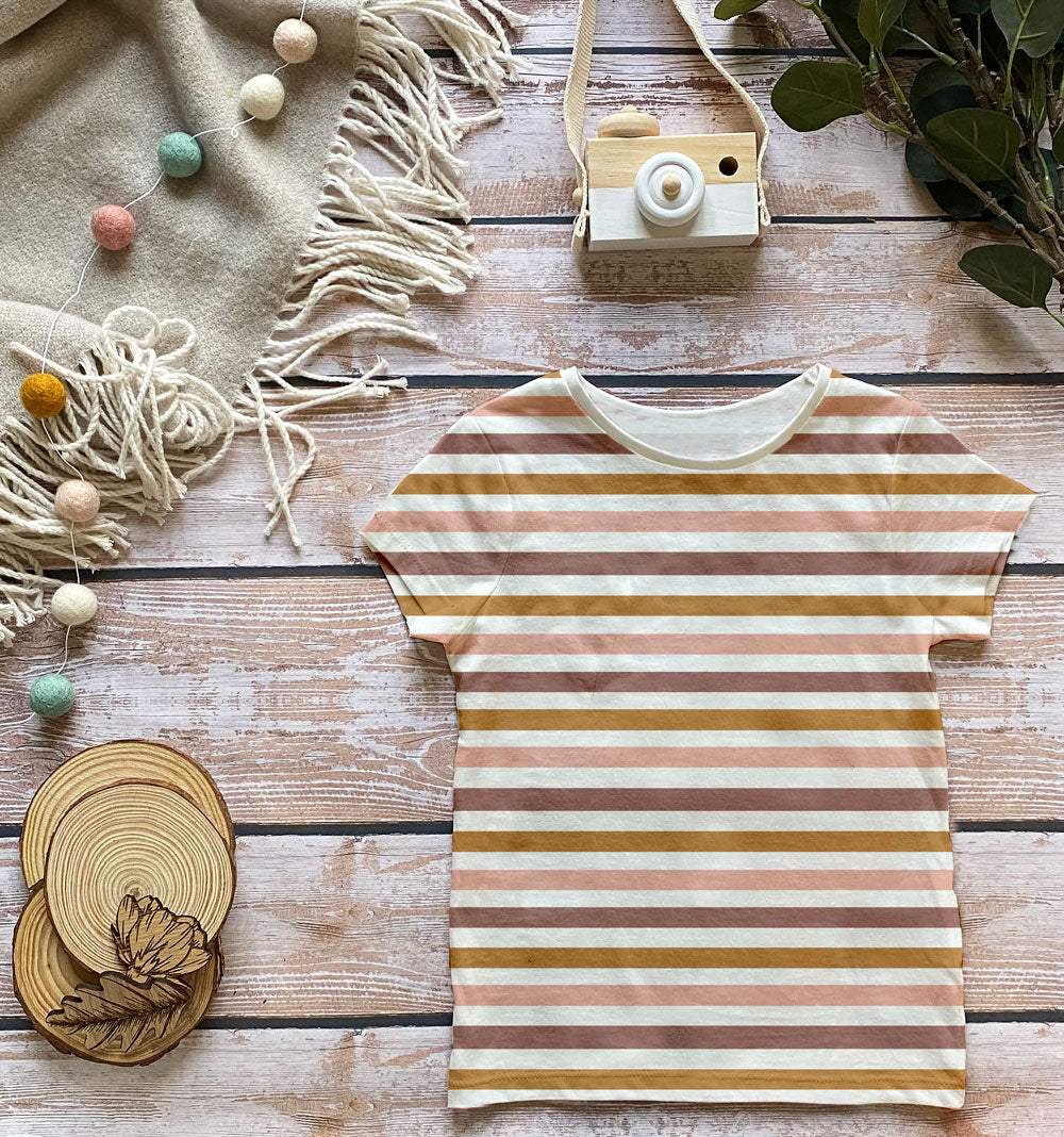 Stripes Pink-Plum Organic Jersey