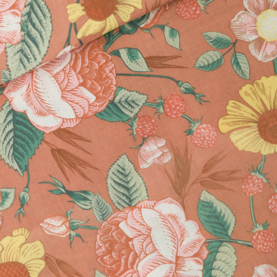 Bloom Garden Double Gauze, Cafe Creme