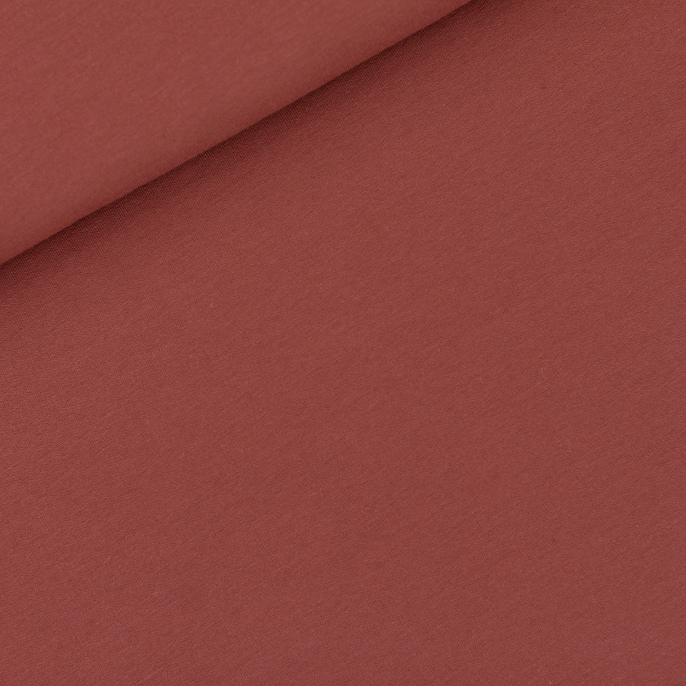 Stretch French Terry Solid, Mahogany Brown