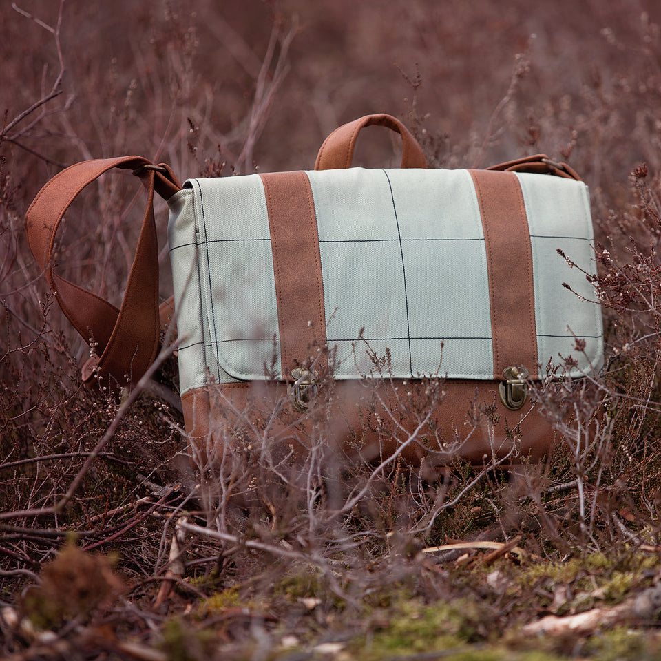 Thin Grid XL Cotton Canvas Twill, Tea Green