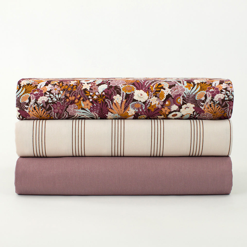 Flower Wealth Cotton Canvas Twill, Nocturne Purple