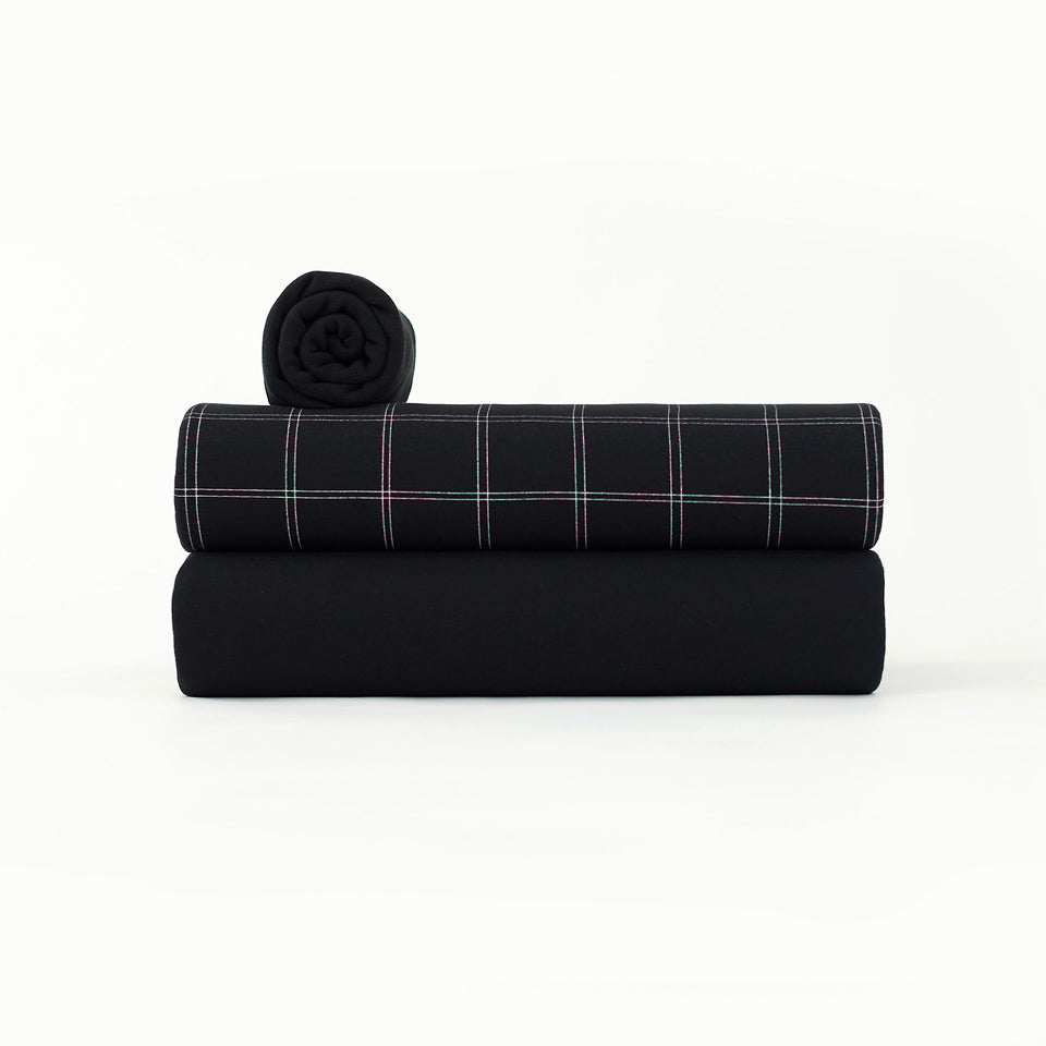Double Grid French Terry, Black