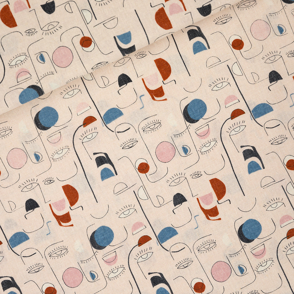 Villagers Linen Viscose, Slightly Beige