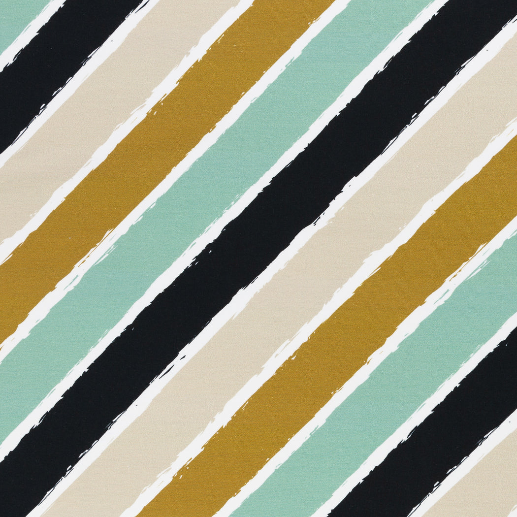 Lycklig Diagonally Stretch French Terry, Ochre-Mint