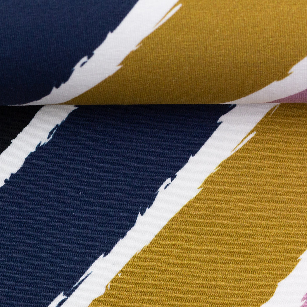 Lycklig Diagonally Stretch French Terry, Ochre-Rose