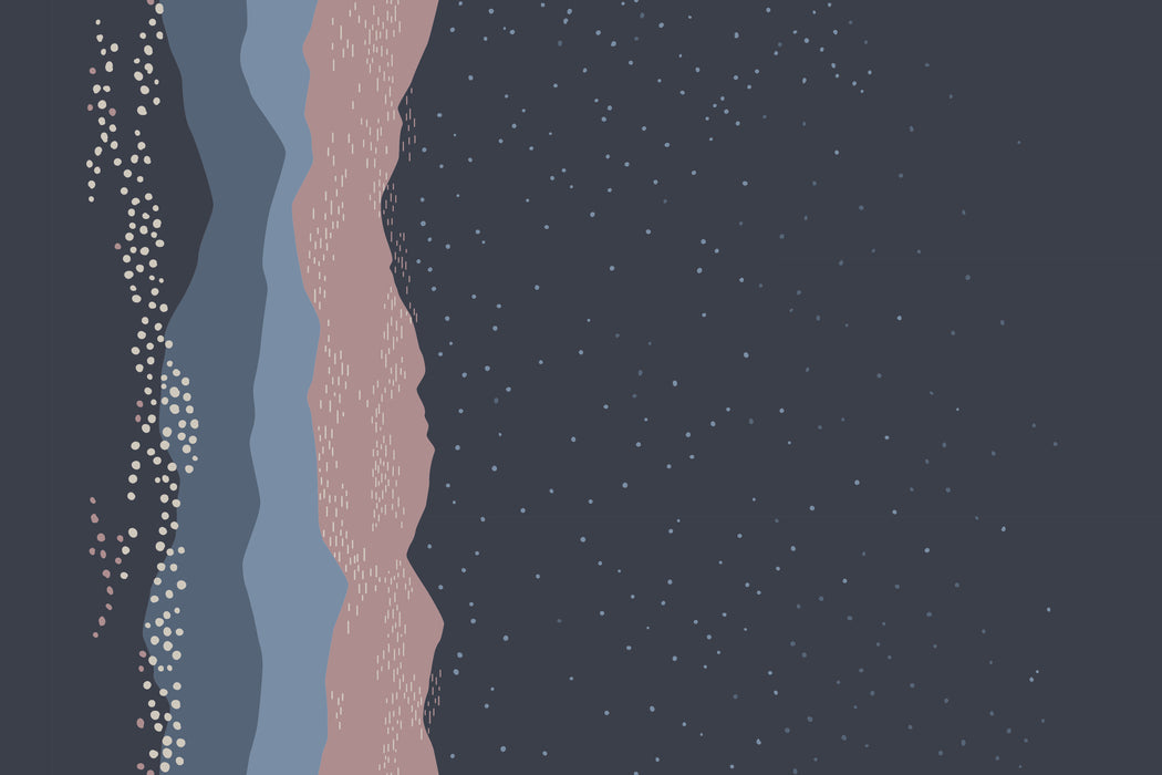 Endless Sky French Terry Rapport, Midnight-Dusty Rose