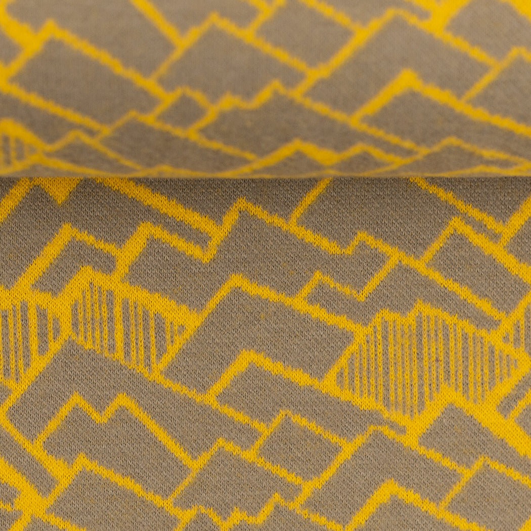 Ridge Jacquard Knit, Gray-Goldenrod