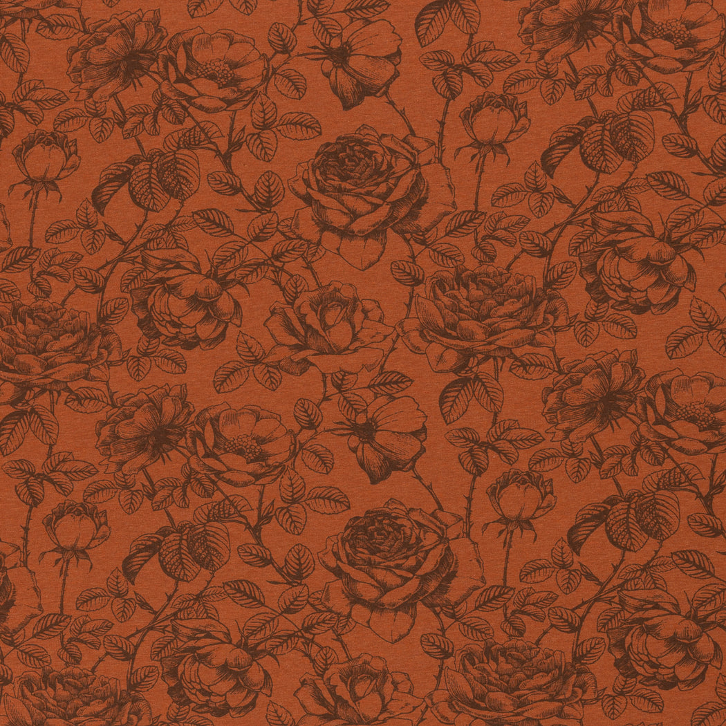 Marieke Flowers Sweatshirt Fleece, Melange Terracotta