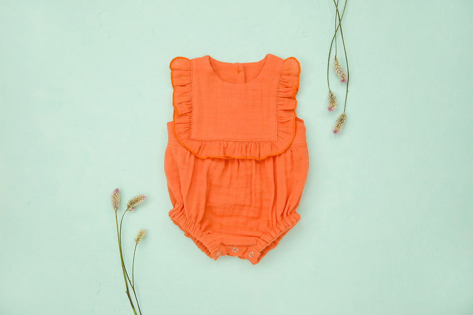 Double Gauze Solid, Persimmon Orange