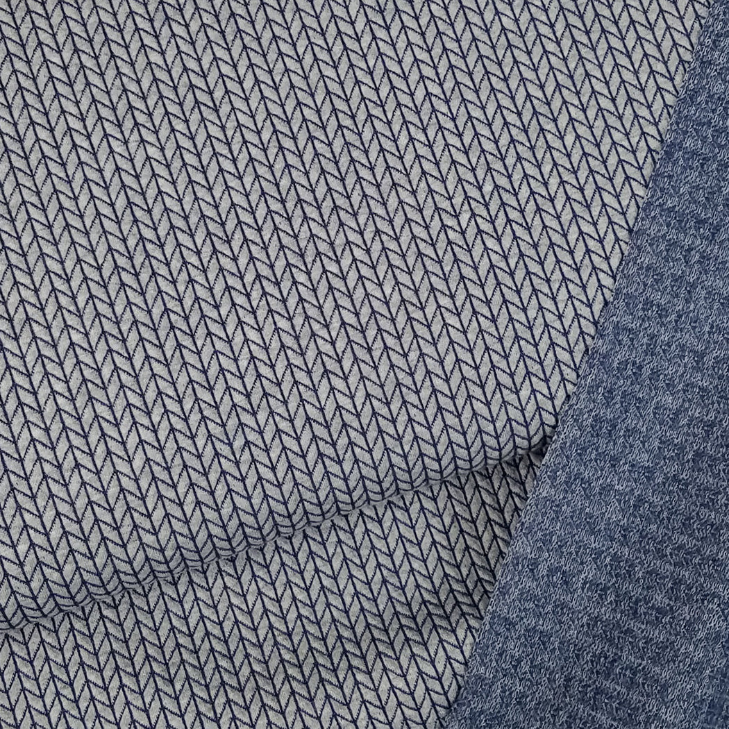 "This Summer" Big Knit Organic Jacquard, Gray-Blue by Albstoffe