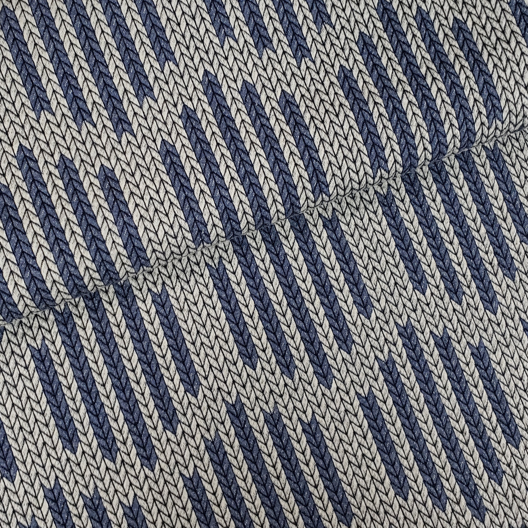 "Check Point" Checklist Big Knit Organic Jacquard, Blue-Gray by Albstoffe