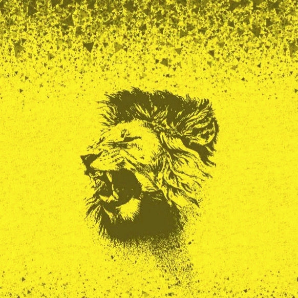 Wild Animal Lion Organic Stretch French Terry RAPPORT, Neon