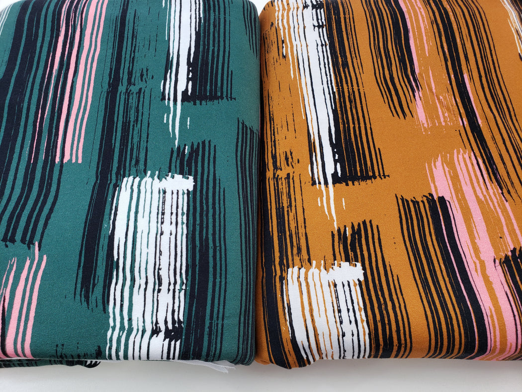 Streaks Vertical Organic French Terry, Caramel