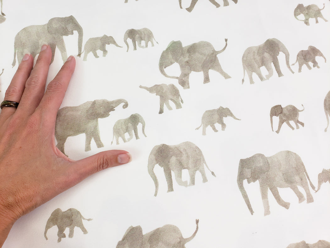 Wild Elephants Stretch French terry