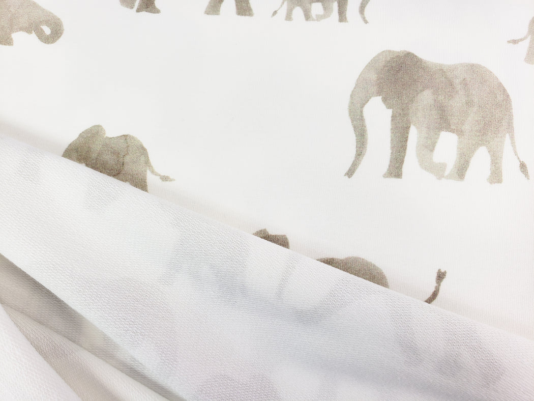 Wild Elephants Stretch French terry