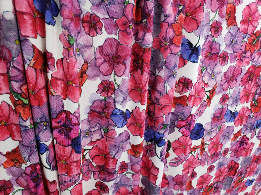 Phlox Bamboo Stretch French Terry, Pink-Red