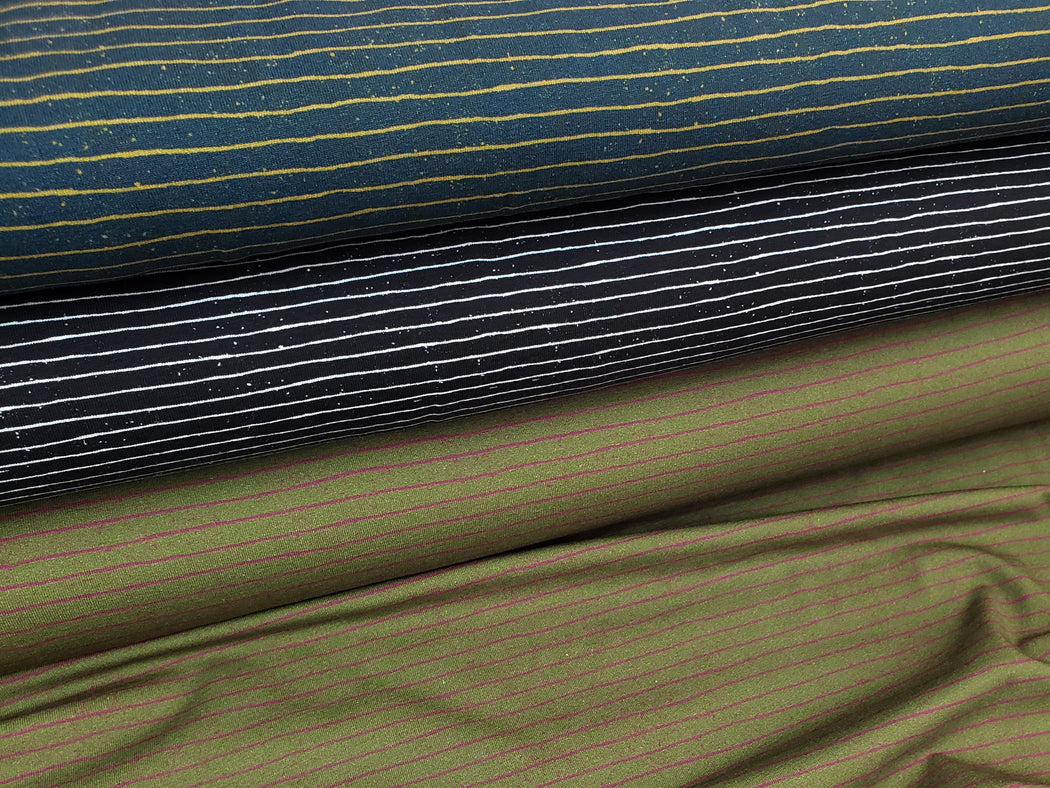 Messy Stripes Mini Jersey, Olive