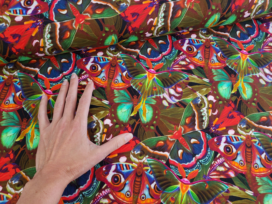 Colorful Moth & Butterfly Jersey, Reds-Browns