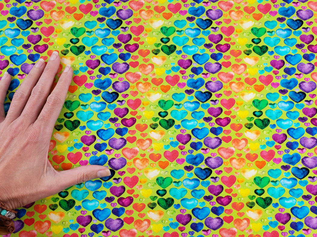 Rainbow Hearts Jersey, Lime