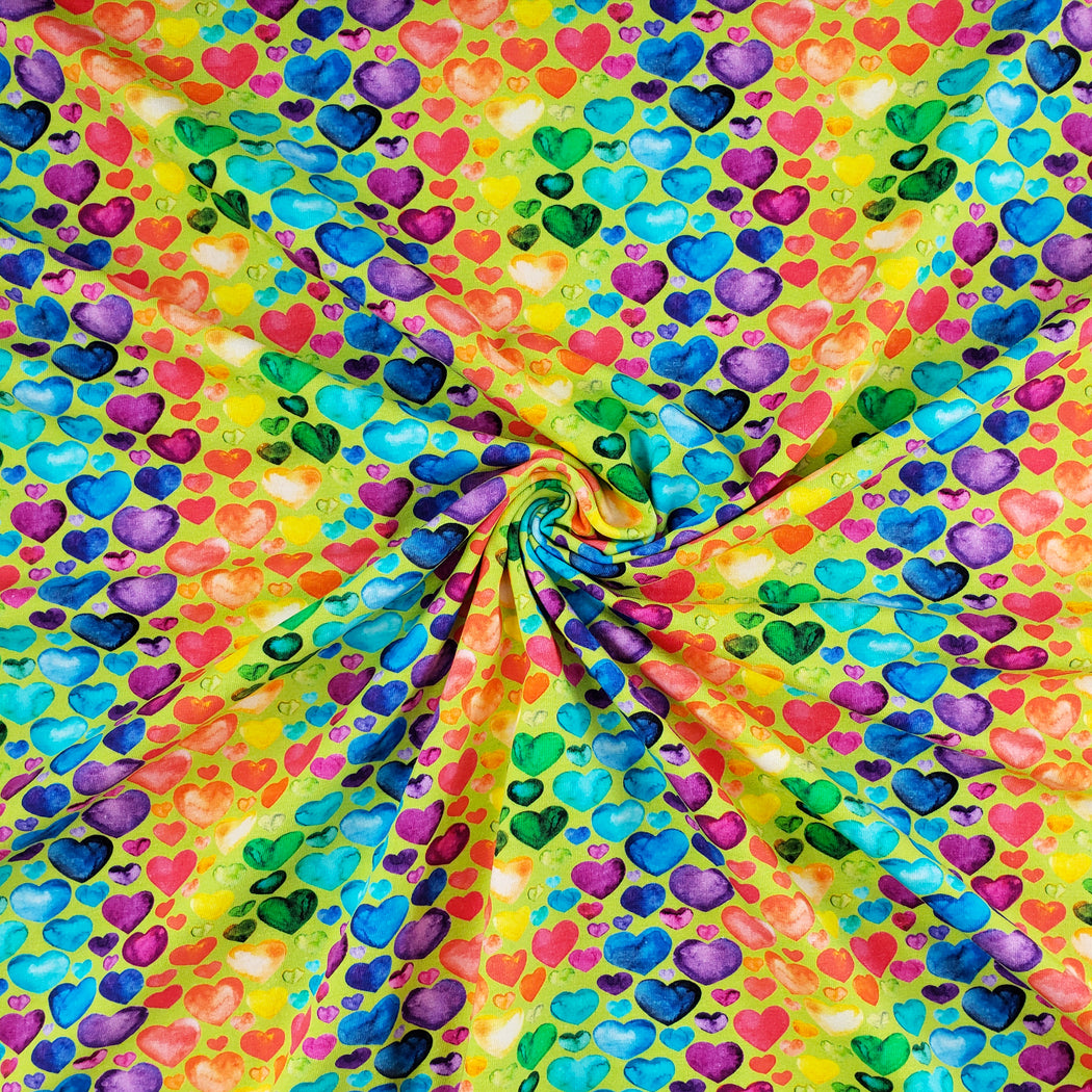 Rainbow Hearts Jersey, Lime