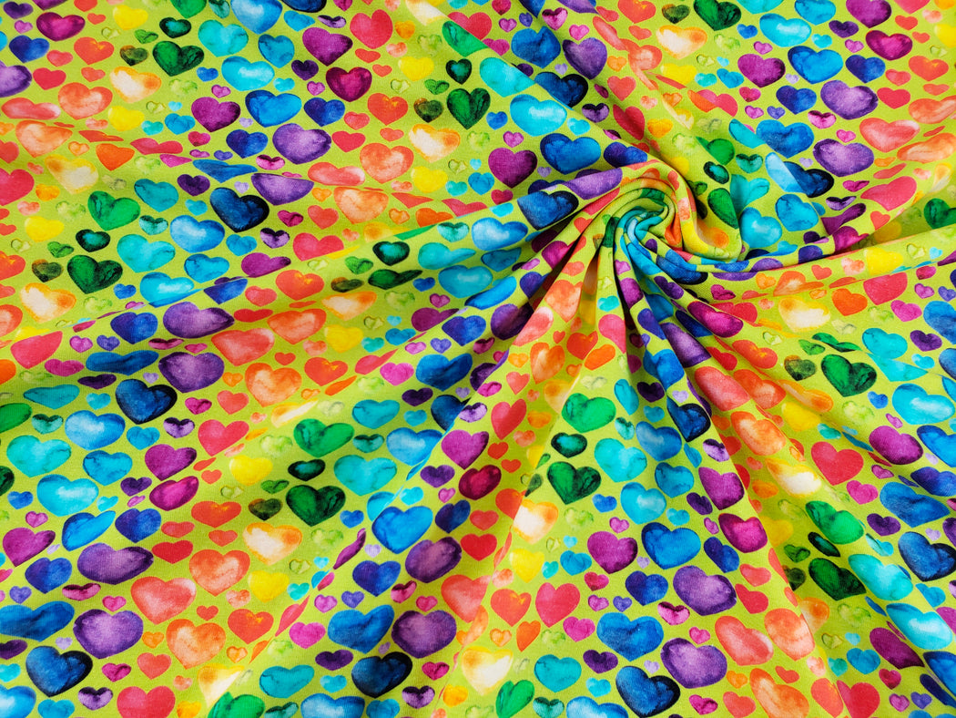 Rainbow Hearts Jersey, Lime