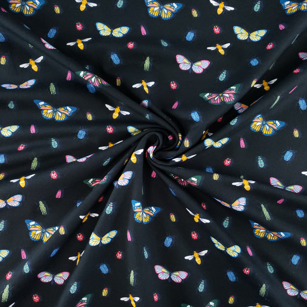 Vintage Botanicals Insects Jersey, Black
