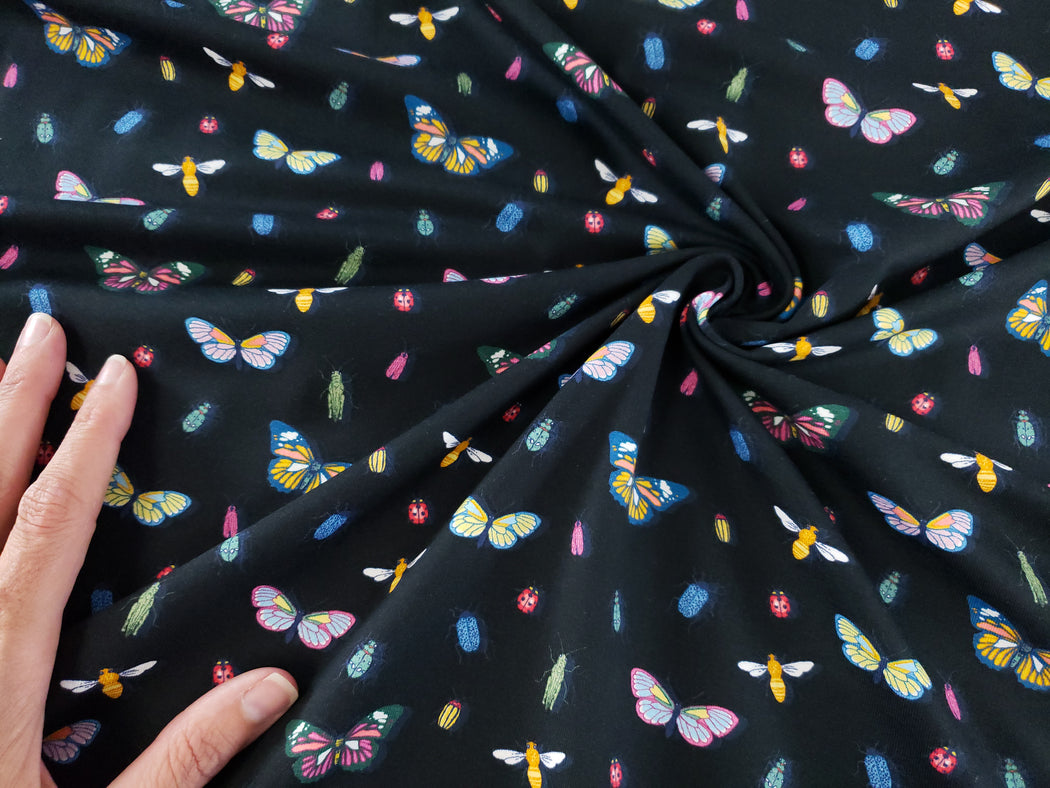 Vintage Botanicals Insects Jersey, Black