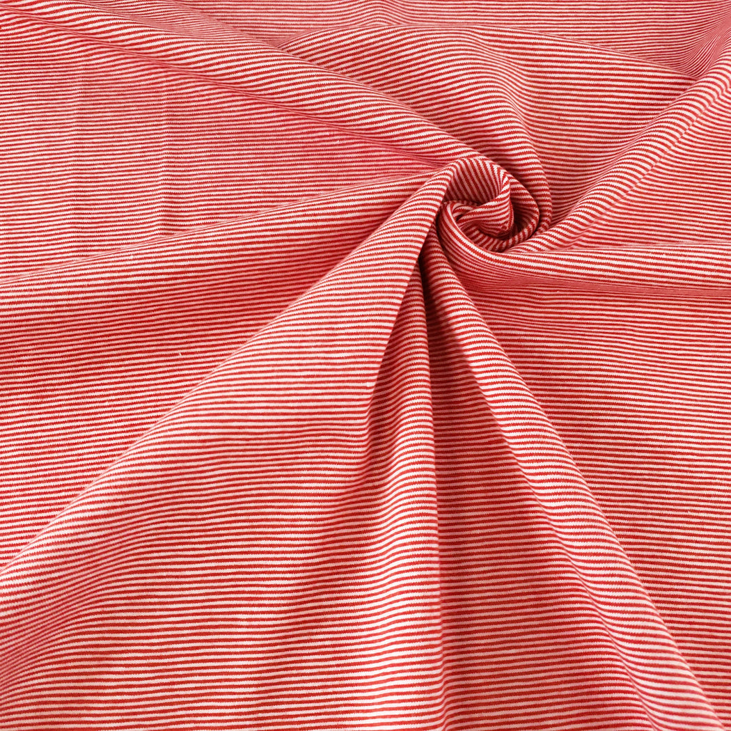 Micro 1 mm Stripes Jersey, Red-White