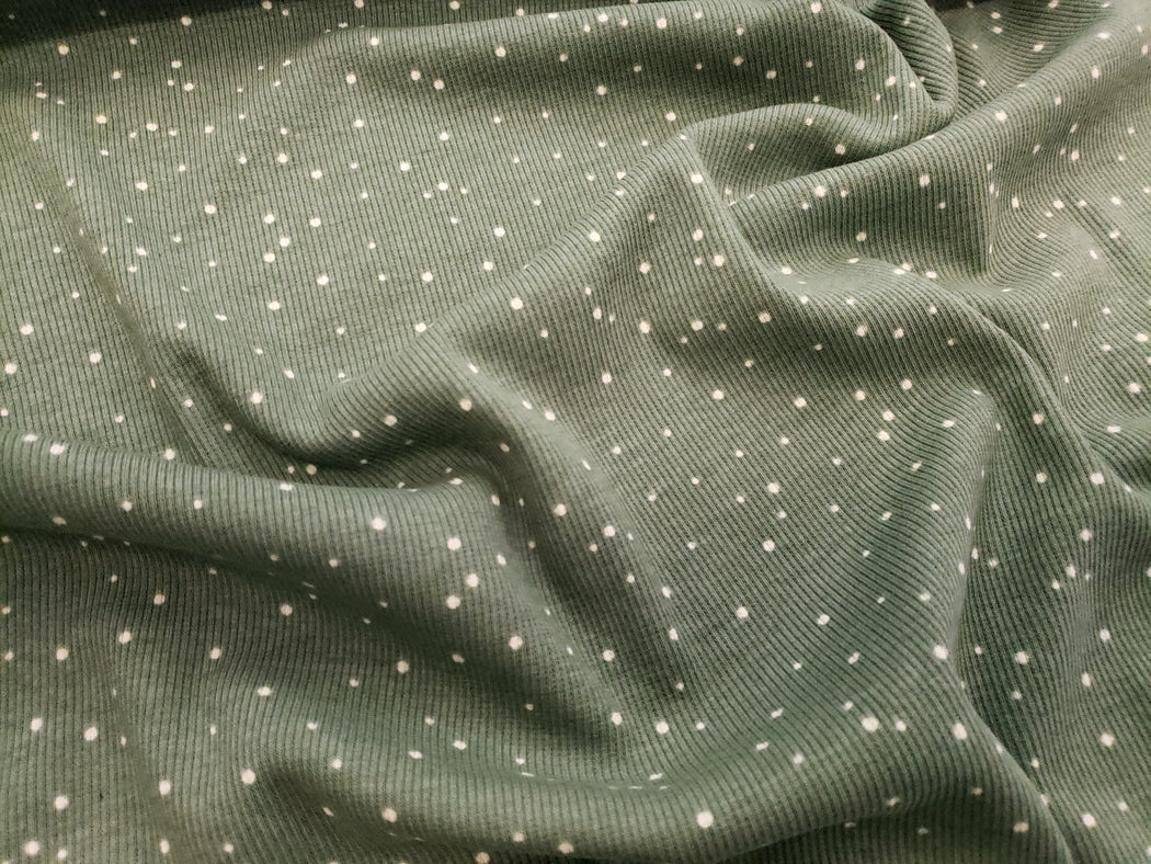 Spots Organic Ribbed Knit, Green