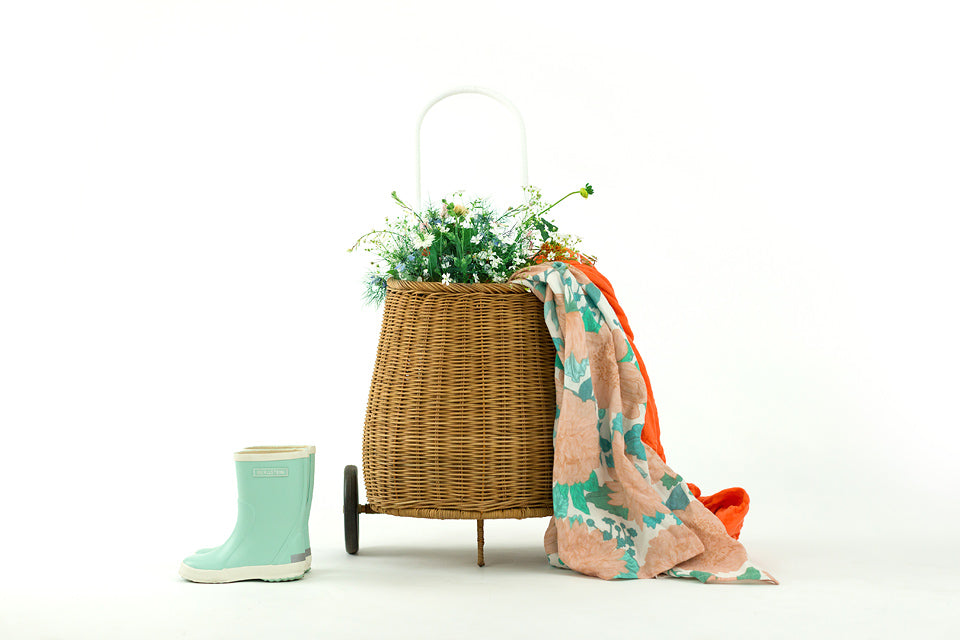 Peonies Double Gauze, Sea Salt White